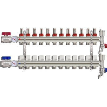 Коллектор регулируемый с расходомерами GAPPO G422.12 12-вых. x1"x3/4"